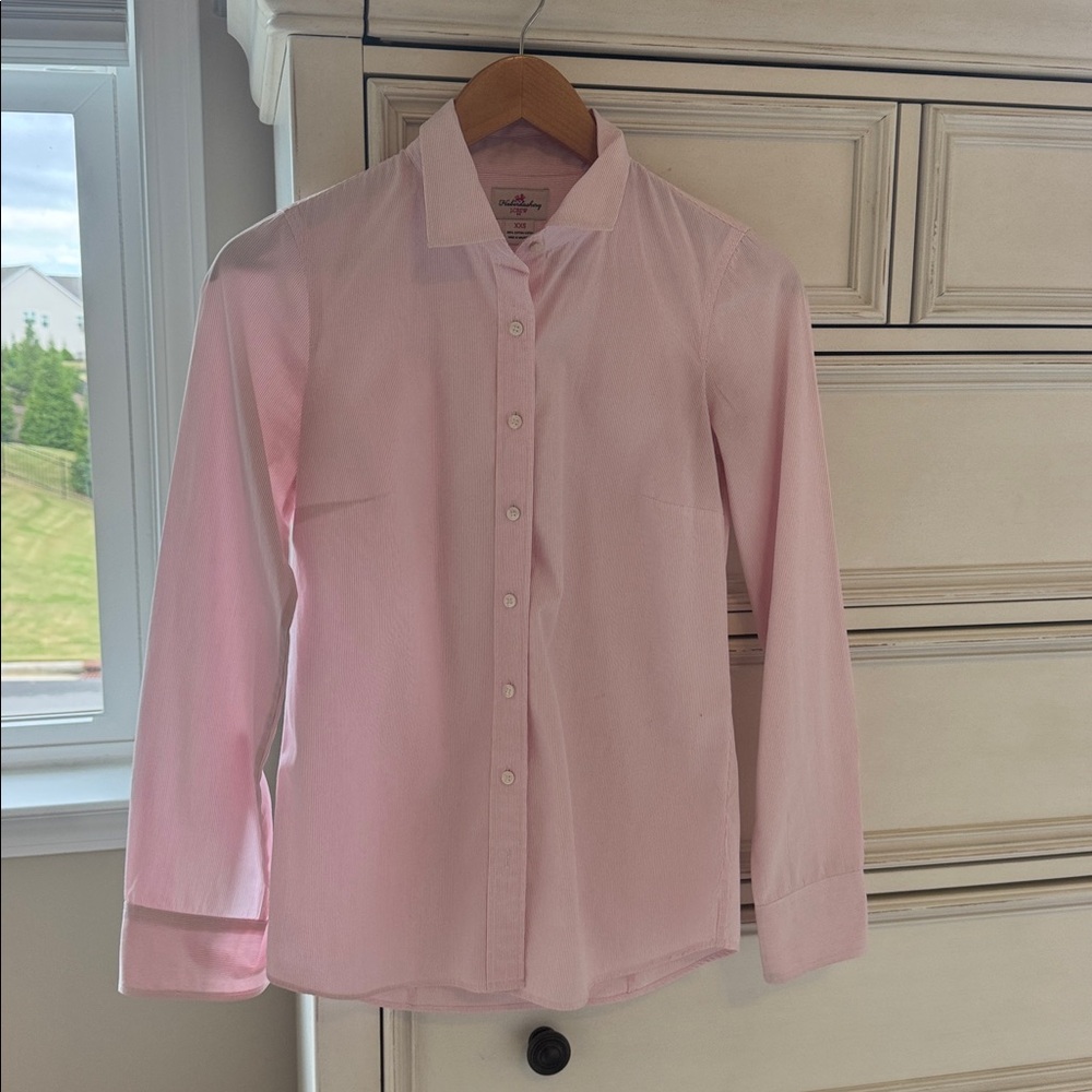 J Crew Haberdashery Oxford shirt pale pink white